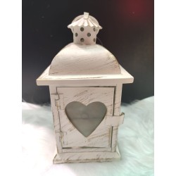 Lanterna white cuore avorio