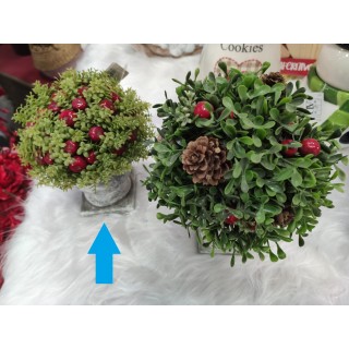 Vaso in ceramica pianta e melette rosse 12 x 18 cm |…