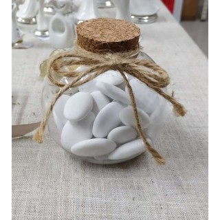 Barattolo in vetro diametro 8 cm. tappo sughero | CarinCasa