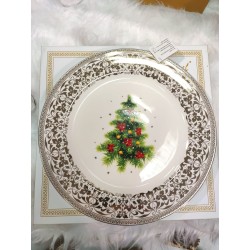 Piatto/albero natale 27 cm. Porcellana g.box navel