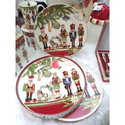 Set 2 piatti/sold-dec. Nat. 22.5 cm. Porc. C.box navel