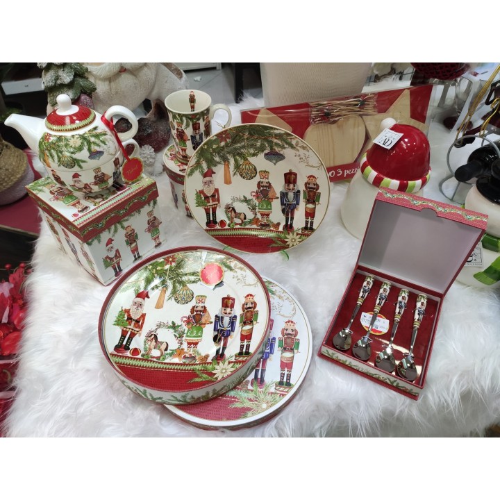 Set 4 cucchiaini/sold-dec. Nat. 15.5 cm. Porc. C.box navel…