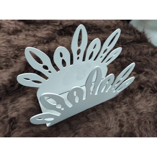 Portatovaglioli petali in metallo bianco 20x14x6 cm |…