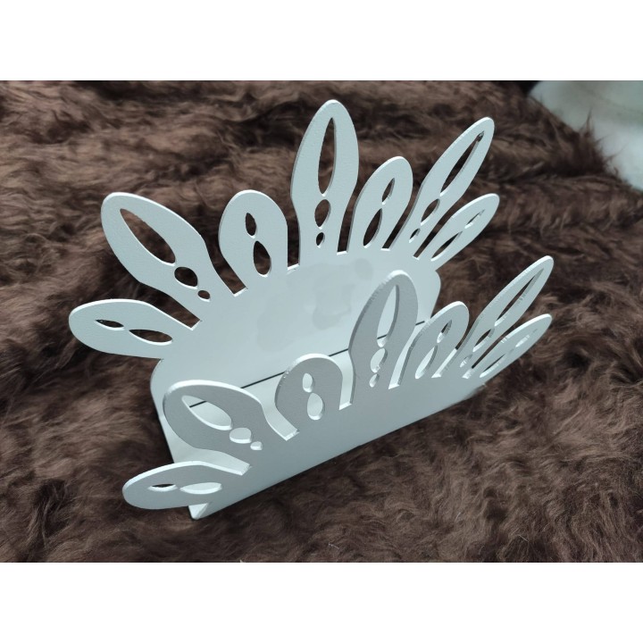 Portatovaglioli petali in metallo bianco 20x14x6 cm |…