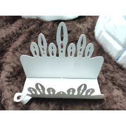 Porta-carte petali in metallo bianco 17x21x7 cm