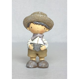 Bimbo con barchetta e cappello 6,5 x 5 x 11 cm | CarinCasa