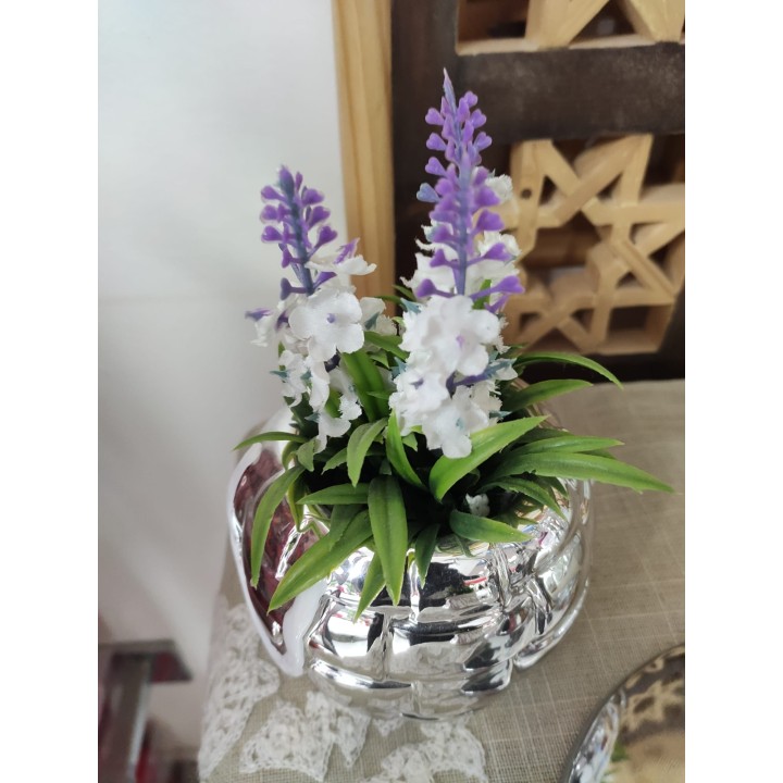 Cestino intrecciato argento 10 x 15 cm | CarinCasa