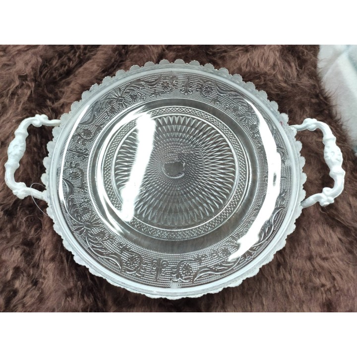 Vassoi in ferro bianco e vetro 26 x 32 x 5 cm | CarinCasa