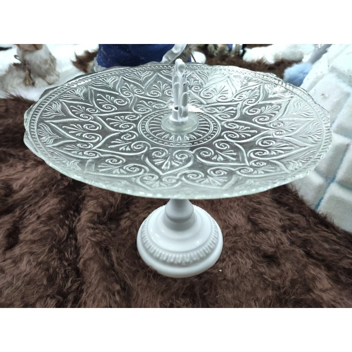 Alzatina per frutta in vetro e ferro 24 x 27 cm | CarinCasa