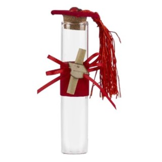 Fialetta vetro laurea rossa 2,2 x 13 cm | CarinCasa