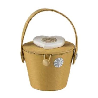 Secchiello con applicazione e sacra famiglia 8 x 6,8 cm |…