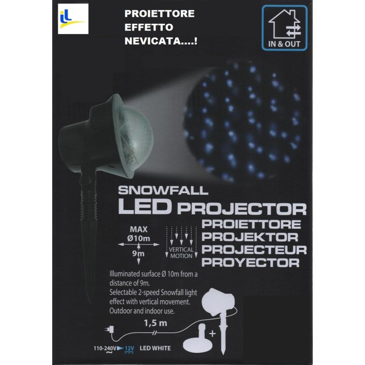 Proiettore garden led bianco effetto neve 4 x 2w | CarinCasa
