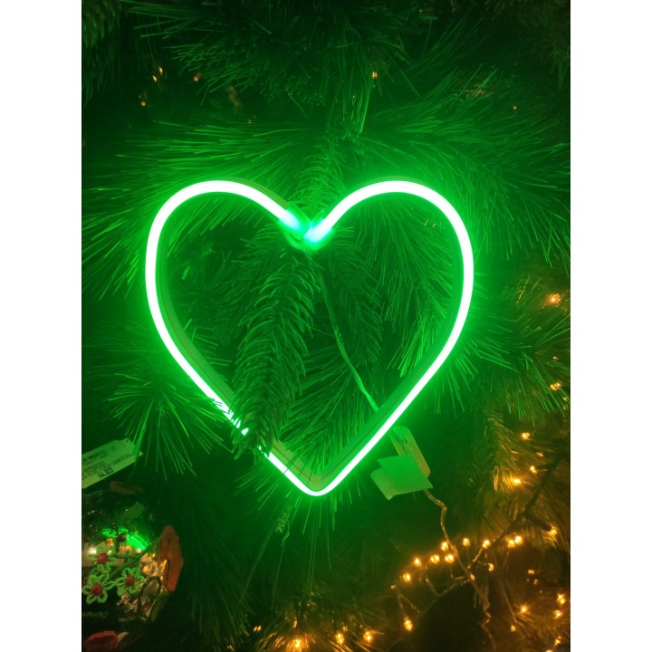 Luce Neonled verde a forma di cuore 2 facce illuminate 16 x…
