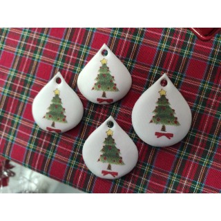 Applicazione goccia decorativa bianca e verde busta da 15…