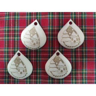 Applicazione goccia decorativa bianca e oro busta da 15…