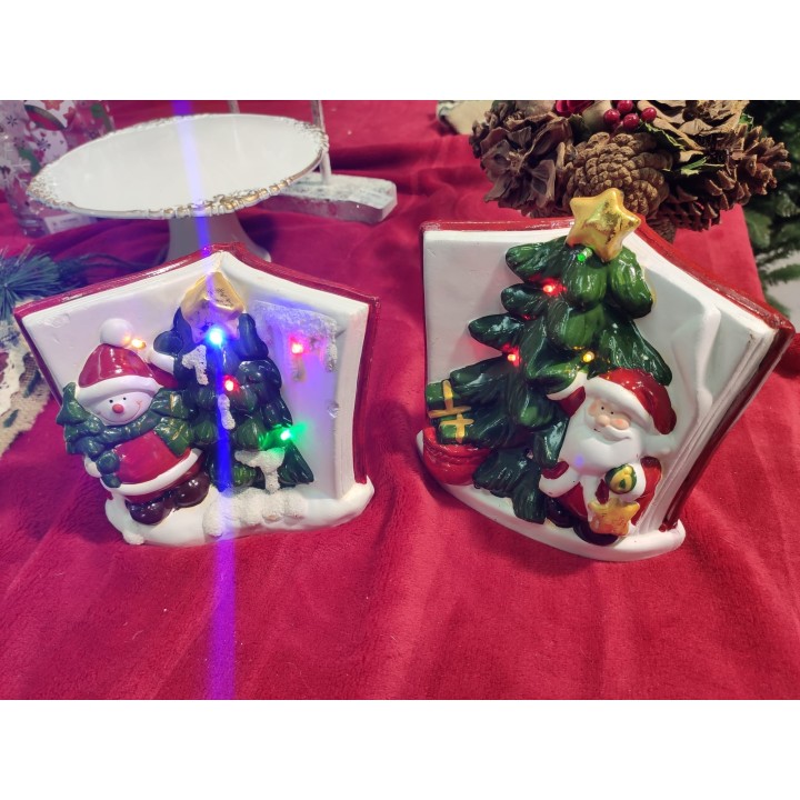 Libro led con babbo 2 assortiti 15 x 15 cm | CarinCasa