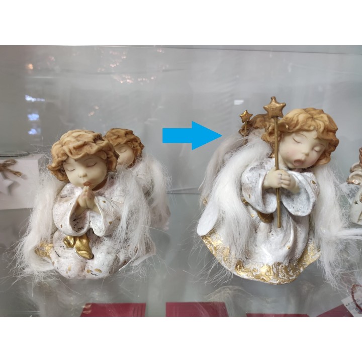 Angioletto bianco in preghiera con bacchetta 12 x 15 cm |…