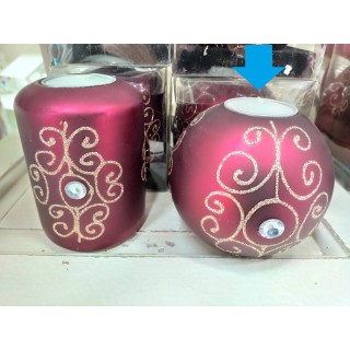 Portacandela natale a sfera con pietra 10 x 10 cm |…