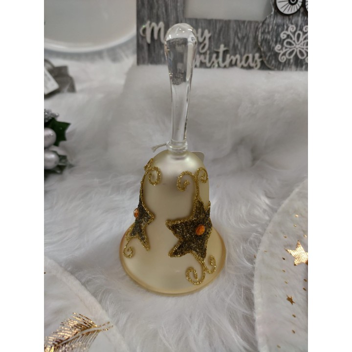 Campana natale con decoro stella 7 x 13 cm | CarinCasa