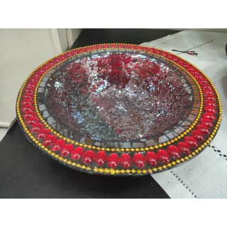 Centrotavola mosaico rosso 10 x 31 cm | CarinCasa