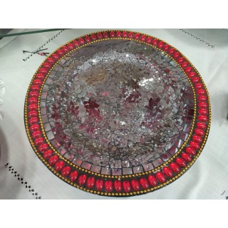 Piatto mosaico rosso 35 x 35 cm | CarinCasa