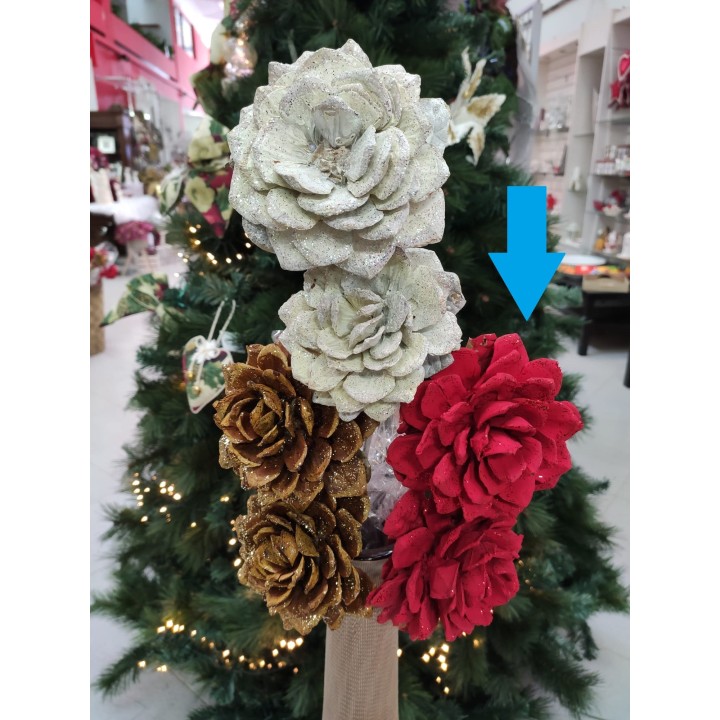 Rosa grande con glitter rossa 63 cm | CarinCasa