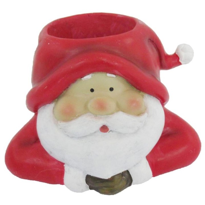 Porta vaso testa babbo natale picc. | CarinCasa