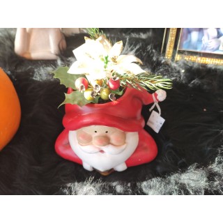 Porta vaso testa babbo natale picc. | CarinCasa