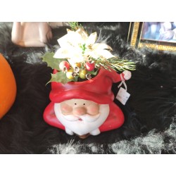 Porta vaso testa babbo natale picc.