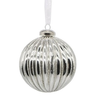 Palla vetro argento rigata | CarinCasa