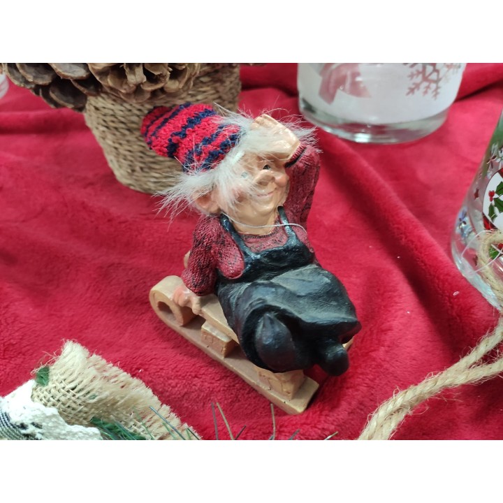 Elfo con slitta 9 x 12 cm | CarinCasa