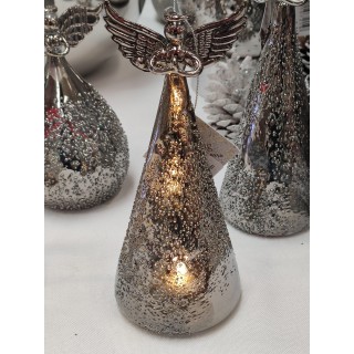 Angelo conico LED Christmas argento