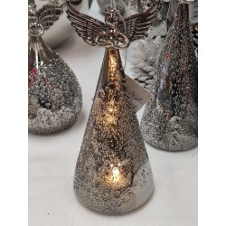 Angelo conico LED Christmas argento