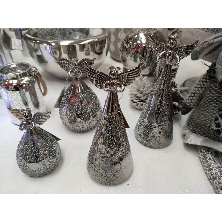 Angelo conico LED Christmas argento
