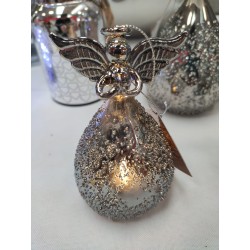 Angelo bombato argento Tognana chrismas a led 11 cm