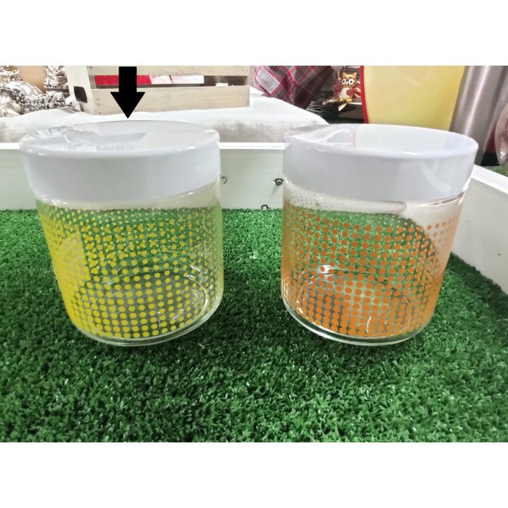 Barattolo 0,75 pallino giallo 10 x 12 cm | CarinCasa