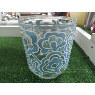 Vasetto portacandele turchese fiori & abbracci 13 x 17 cm |…