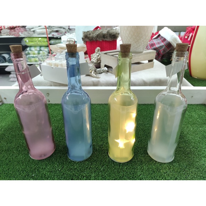 Bottiglia con luce stella 4 colori 29 cm | CarinCasa