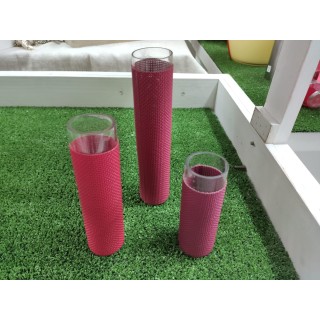 Set 3 vasi rossi portafiore 12/16/20 cm | CarinCasa