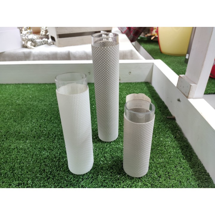 Set 3 vasi bianchi 4 x 20/16/12 cm | CarinCasa