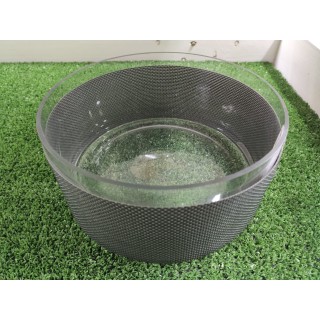 Ciotola grande grigia in vetro 18 x 10 cm | CarinCasa