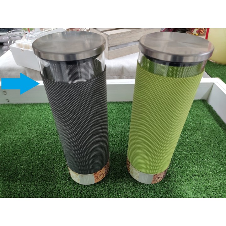 Barattolo ermetico grigio 1,7 lt / 10 x 20 cm | CarinCasa