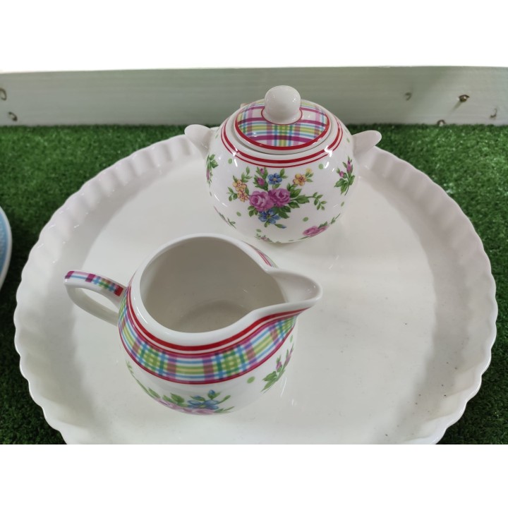 Lattiera con zuccheriera porcellana fine con fiori |…