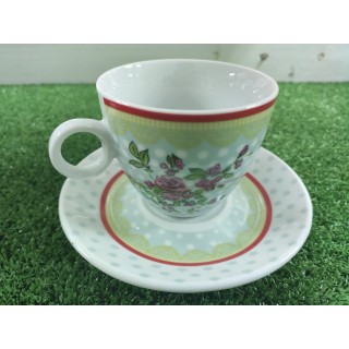 Set 2 tazze con piattino 11 x 7 cm | CarinCasa