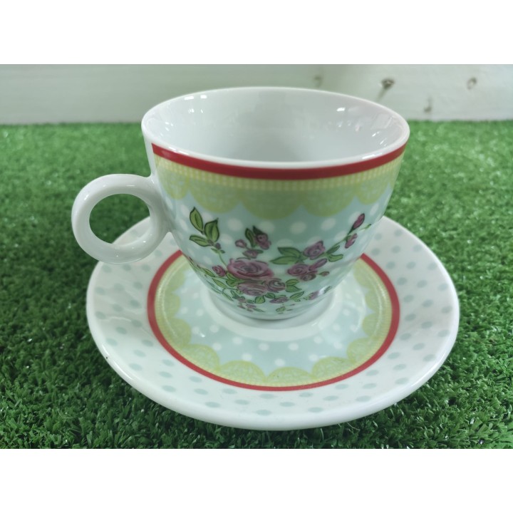 Set 2 tazze con piattino 11 x 7 cm | CarinCasa