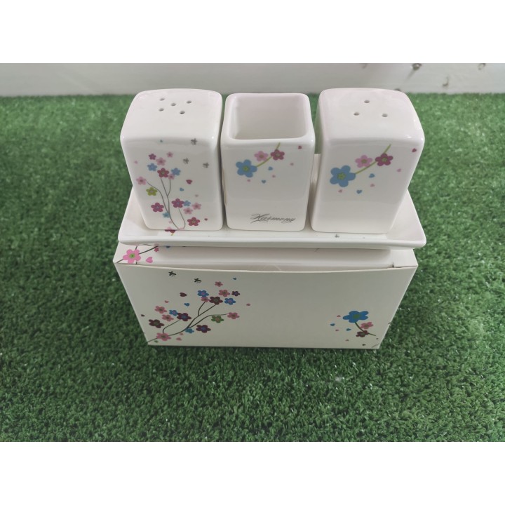 Set sale e pepe decoro fiori con scatola 4 x 6 cm |…