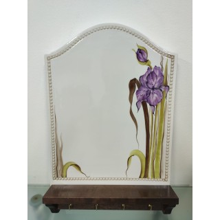 Lavagna portachiavi decoro iris viola decorato a mano made…