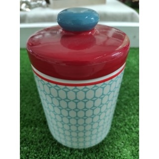 Barattolo medio Kubik azzurro 10 x 17 cm | CarinCasa