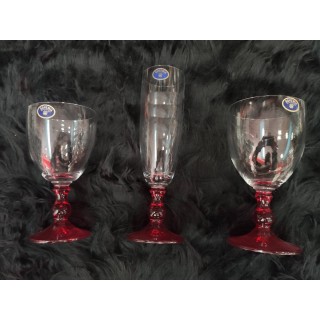 Bicchieri Margot rosso 18 pezzi 14 x 15 x 20 cm | CarinCasa