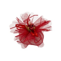 Tulle rigato tondo c/t *50-10 rosso